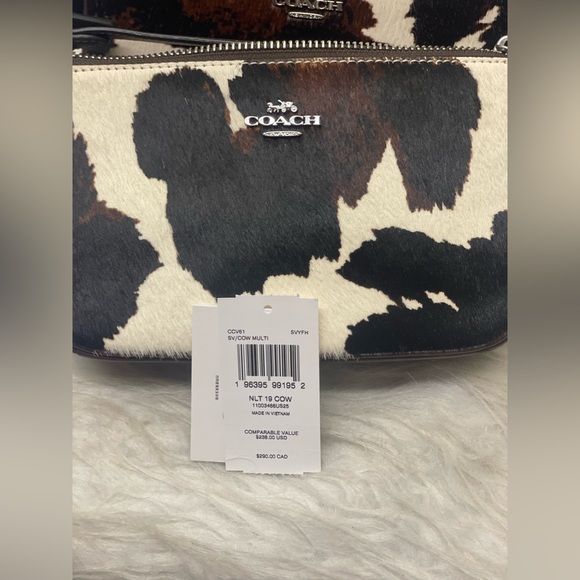 COACH Nolita 19 With Cow Print CCV61, cow printed haircalf/Sv/Cow Multi NWT - Picture 13 of 16